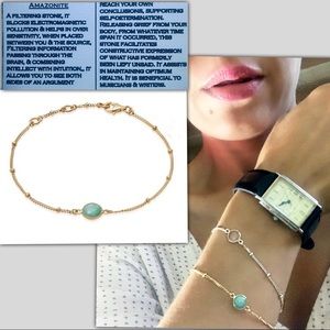 Amazonite 18CT Gold Plate Healing Stone Bracelet